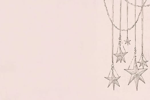 A soft pastel background features intricately designed stars hanging in varying sizes, adding a whimsical touch to any space.
