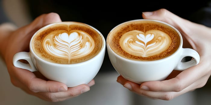 People who show their affection with a small but meaningful gesture, such as a surprise coffee or a handwritten note. AI generative.