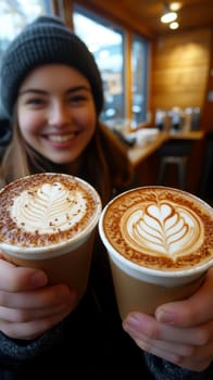 People who show their affection with a small but meaningful gesture, such as a surprise coffee or a handwritten note. AI generative.