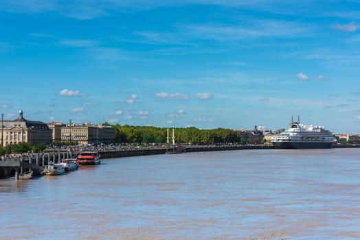 FRANCE, BORDEAUX - SEPTEMBER 20: Famous dutch cruise ship Prinsendam in Bordeaux, France on September 20, 2015