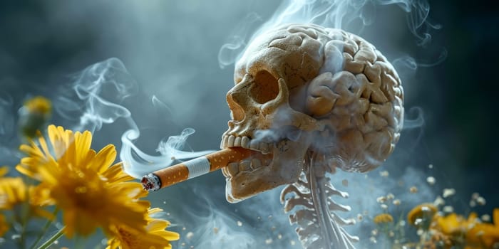 Anti-smoking campaign. AI generative.