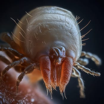 a tick drinking blood.AI generative.