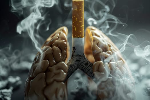 Anti-smoking campaign. AI generative.