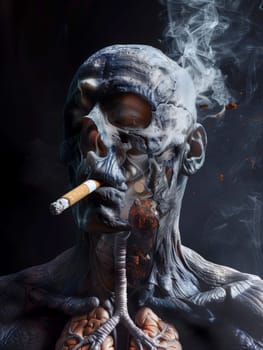 Anti-smoking campaign. AI generative.