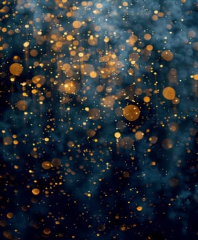 Blue and gold Abstract background and bokeh on New Year's Eve. AI generative.