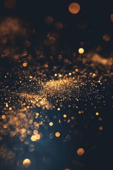 Blue and gold Abstract background and bokeh on New Year's Eve. AI generative.