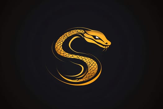 The logo features a golden snake with intricate scales and a sleek design, elegantly curling against a dark backdrop.