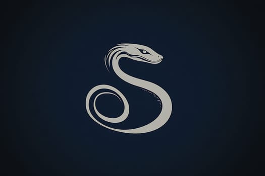 A creatively designed serpent logo showcases smooth curves and sleek features on a deep backdrop, emphasizing its artistic flair.