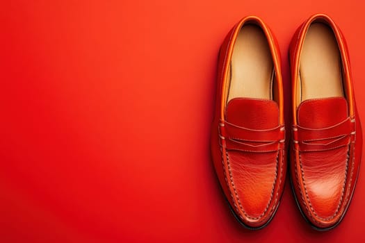 These elegant luxury loafers are showcased against a striking solid background, highlighting their rich color and sleek design. Perfect for adding a touch of sophistication to any outfit.