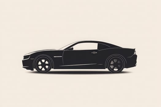 This artwork features a clean and minimalist silhouette of a stylish car, emphasizing its sleek lines and modern design. The neutral background enhances its elegant appearance.