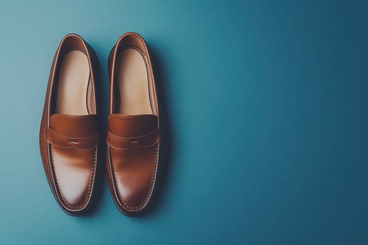 These finely crafted luxury loafers are elegantly arranged on a solid background, showcasing their rich brown color and refined design, perfect for stylish occasions and formal attire.