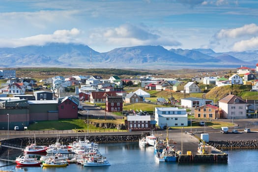 The town of Stykkisholmur, Snaefellsnes peninsula, the western part of Iceland