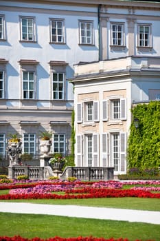 Famous Mirabell Garden view in Salzburg, Austria