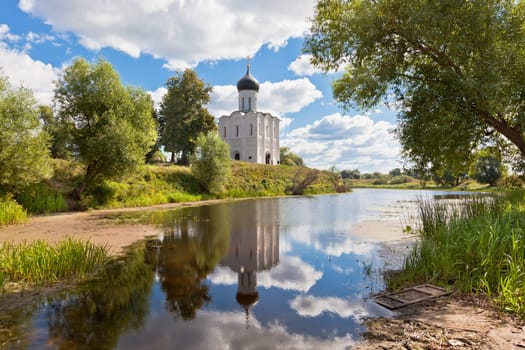 Church of the intercession on the Nerl river in Russia the village Bogolyubovo