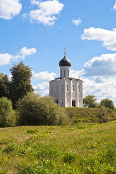 Church of the intercession on the Nerl river in Russia the village Bogolyubovo