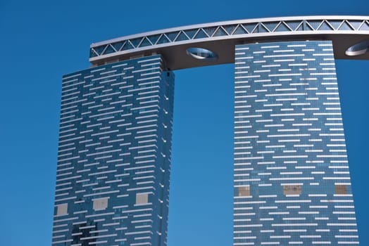 ABU DHABI, UAE - DECEMBER 24: Abu Dhabi The Gate Towers skyscrapers on December 24, 2014. United Arab Emirates