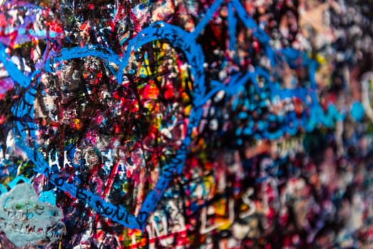 The wall full of messages from lovers in Juliet house, Verona, Italy.