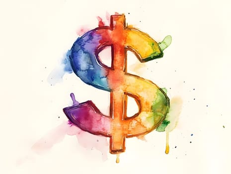 Watercolor Money Dollar Sign Cash Finance Payment