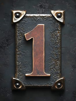 Gold Number 1 First Numeral One 3D Icon Logo Symbol