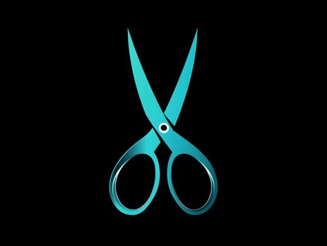 Barber Scissors Cutting Tool Cut shears Icon Logo Symbol