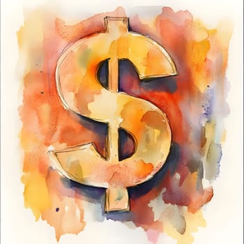 Watercolor Money Dollar Sign Cash Finance Payment