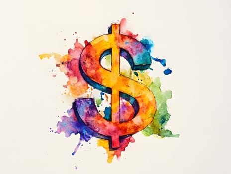 Watercolor Money Dollar Sign Cash Finance Payment
