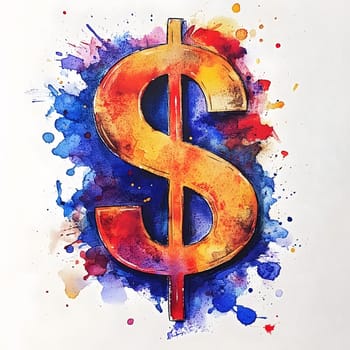 Watercolor Money Dollar Sign Cash Finance Payment