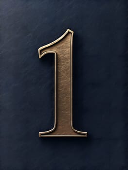 Gold Number 1 First Numeral One 3D Icon Logo Symbol