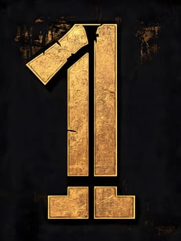 Gold Number 1 First Numeral One 3D Icon Logo Symbol