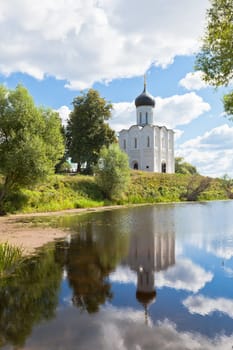 Church of the intercession on the Nerl river in Russia the village Bogolyubovo