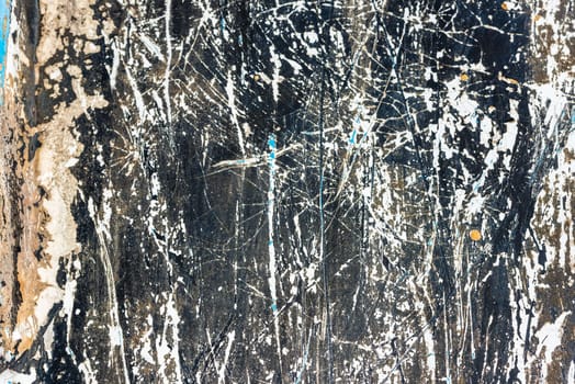 Black painted grunge surface background. Horizontal shot