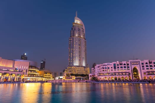 UAE, DUBAI - JANUARY 01: Dubai fountains show place at the Dubai Mall on January 01, 2015