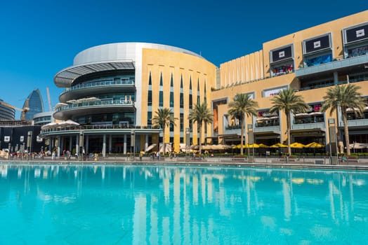UAE, DUBAI - JANUARY 02: Dubai shopping mall exterior on January 02, 2015 in Dubai, United Arab Emirates