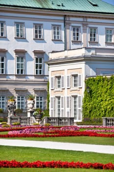 Famous Mirabell Garden view in Salzburg, Austria