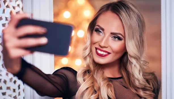 gorgeous young female influencer taking selfie, AI generated image