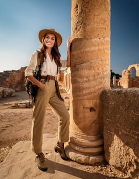 pretty young female archeologist woman, AI generated image