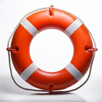 orange and white lifebuoy, AI generated image
