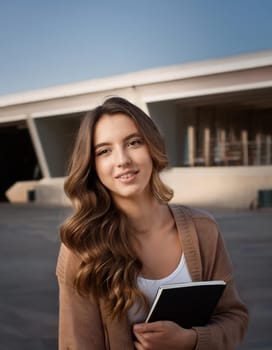 pretty young woman smiling, AI generated image