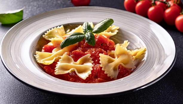 bowtie pasta al pomodoro, AI generated image