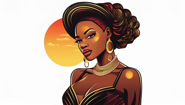 20s style pin up woman illustration, AI generated image