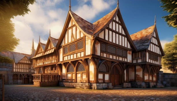 british tudor houses architecture, AI generated image