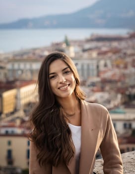 pretty young woman smiling, AI generated image