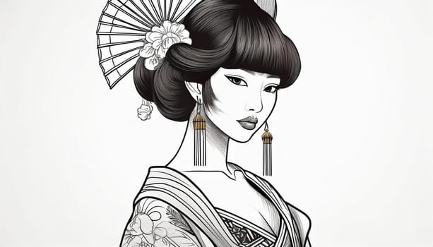 20s style pin up woman illustration, AI generated image