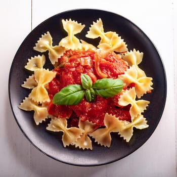 bowtie pasta al pomodoro, AI generated image