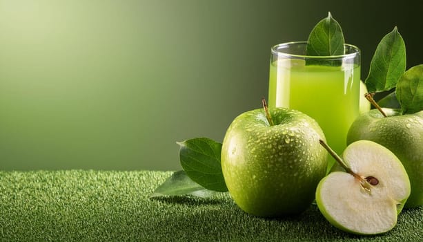 green apples granny smith fruits juice, AI generated image