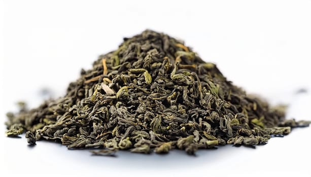 loose gunpowder green tea leaves, AI generated image