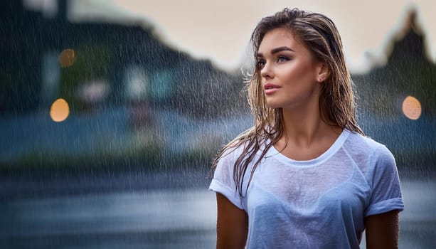 pretty young woman , AI generated image