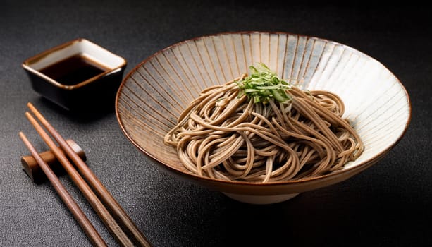 japanese zaru soba noodles pasta, AI generated image