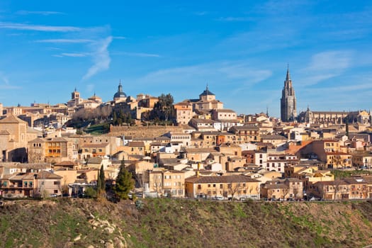 Old Toledo town view, Spain. Horizontal shot