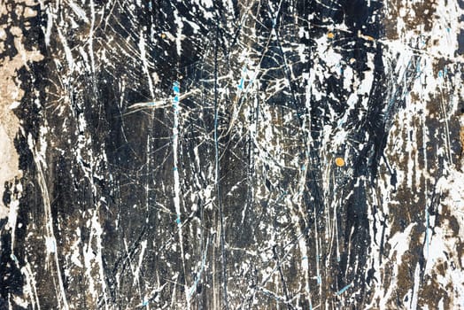 Black painted grunge surface background. Horizontal shot